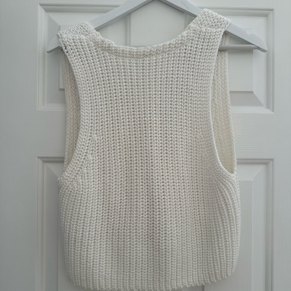 Free People Cream V-Neck Sweater Vest - Picture 5 of 9